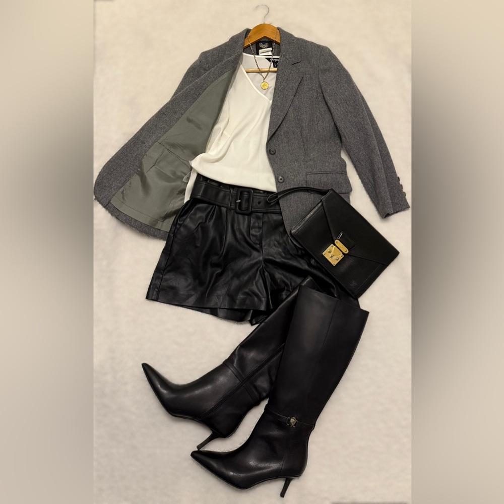 Vintage Gray 100% Wool Panther Blazer Jacket